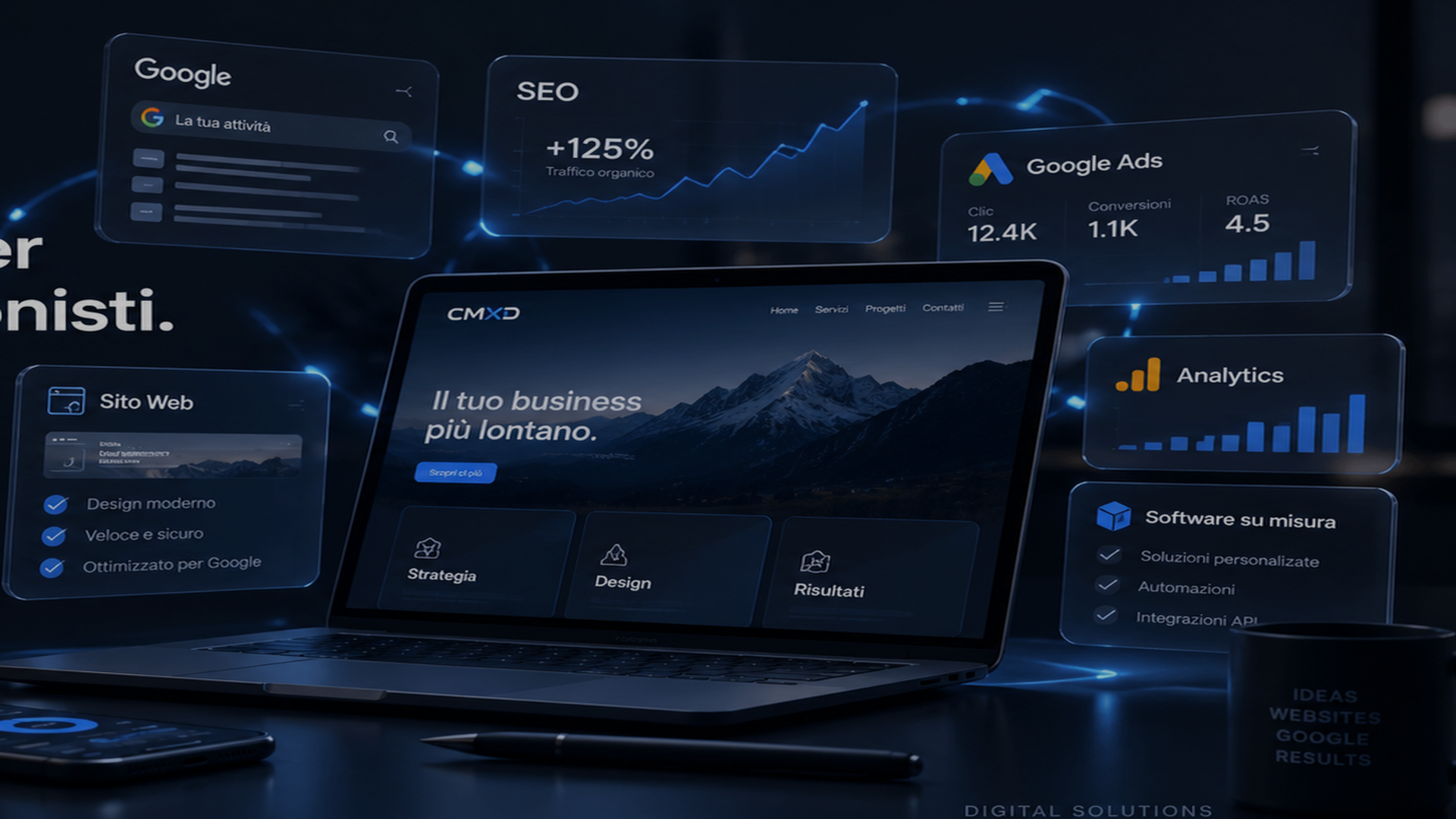 Agence digitale CMXD Solutions pour sites web, SEO, Google et logiciels de gestion en Suisse
